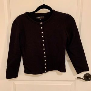 AGNES B classic snap cardigan black